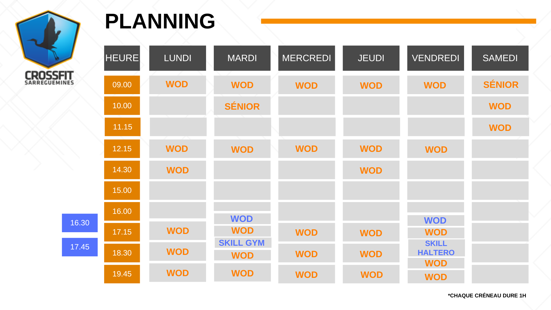 Crossfit Sarreguemines SALLE DE SPORT GROSBLIEDERSTROFF Planning Rentree 1